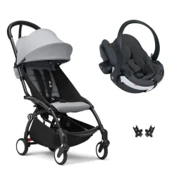 Poussette duo yoyo 3 - châssis noir pack 6+ et siège auto izi go modular x2 by besafe stone