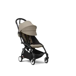 Poussette duo yoyo 3 - châssis noir pack 6+ et nacelle taupe