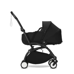 Poussette duo yoyo 3 - châssis noir pack 6+ et nacelle leopard / noir