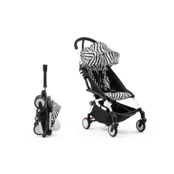 Poussette duo yoyo 3 pack 6+ et siège auto pebble 360 pro² black - chassis blanc - zebra