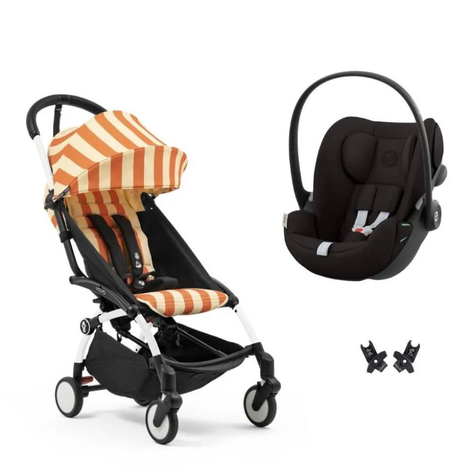 Poussette duo yoyo 3 pack 6+ et siège auto cloud t black - chassis noir - léopard