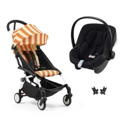 Poussette duo yoyo 3 pack 6+ et siège auto cloud t black - chassis noir - noir