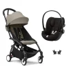 Poussette duo yoyo 3 pack 6+ et siège auto cloud g3 black - chassis noir - taupe