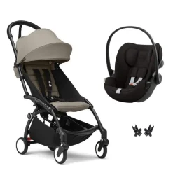 Poussette duo yoyo 3 pack 6+ et siège auto cloud g3 black - chassis noir - taupe