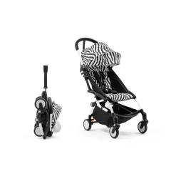 Poussette duo yoyo 3 pack 6+ et siège auto cloud g3 black - chassis blanc - zebra