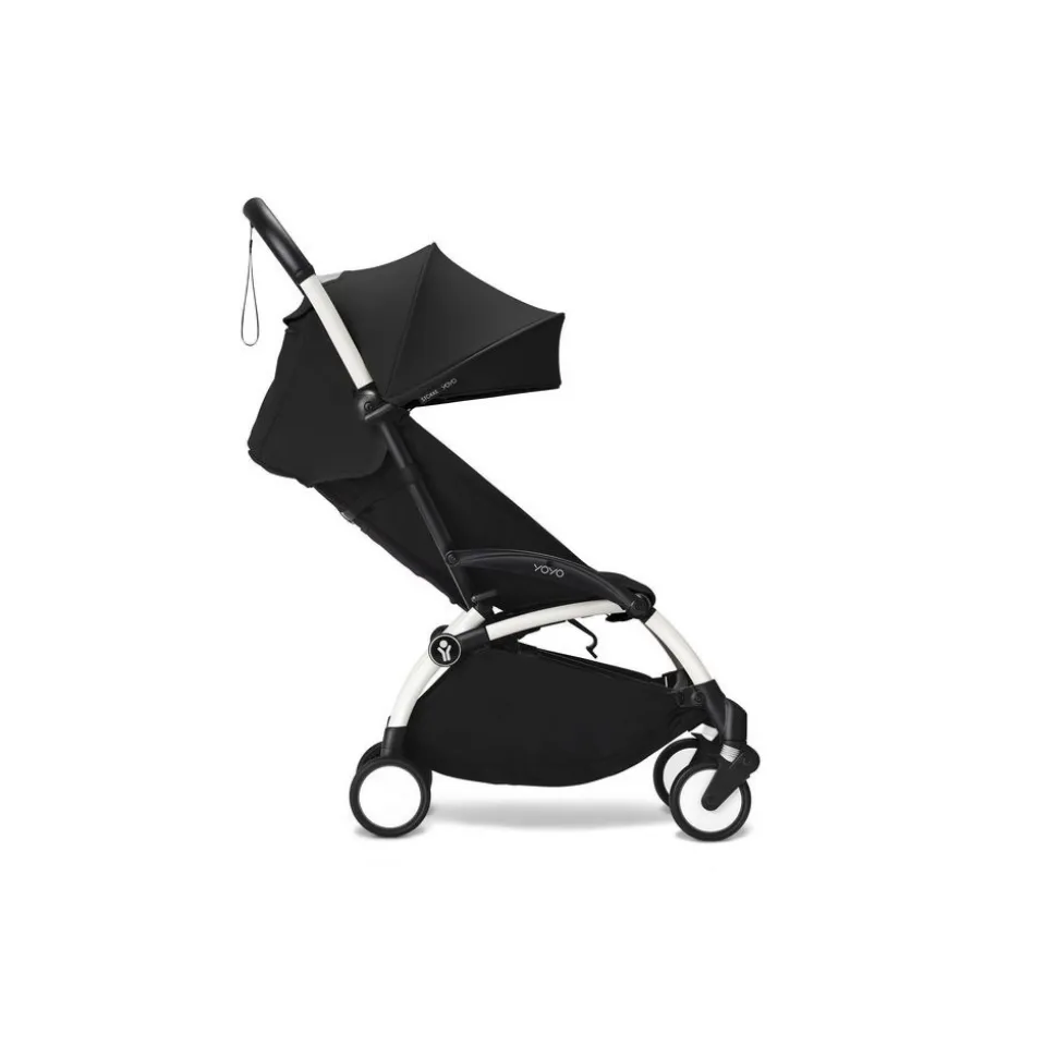 Poussette duo yoyo 3 pack 6+ et siège auto cloud g3 black - chassis blanc - noir