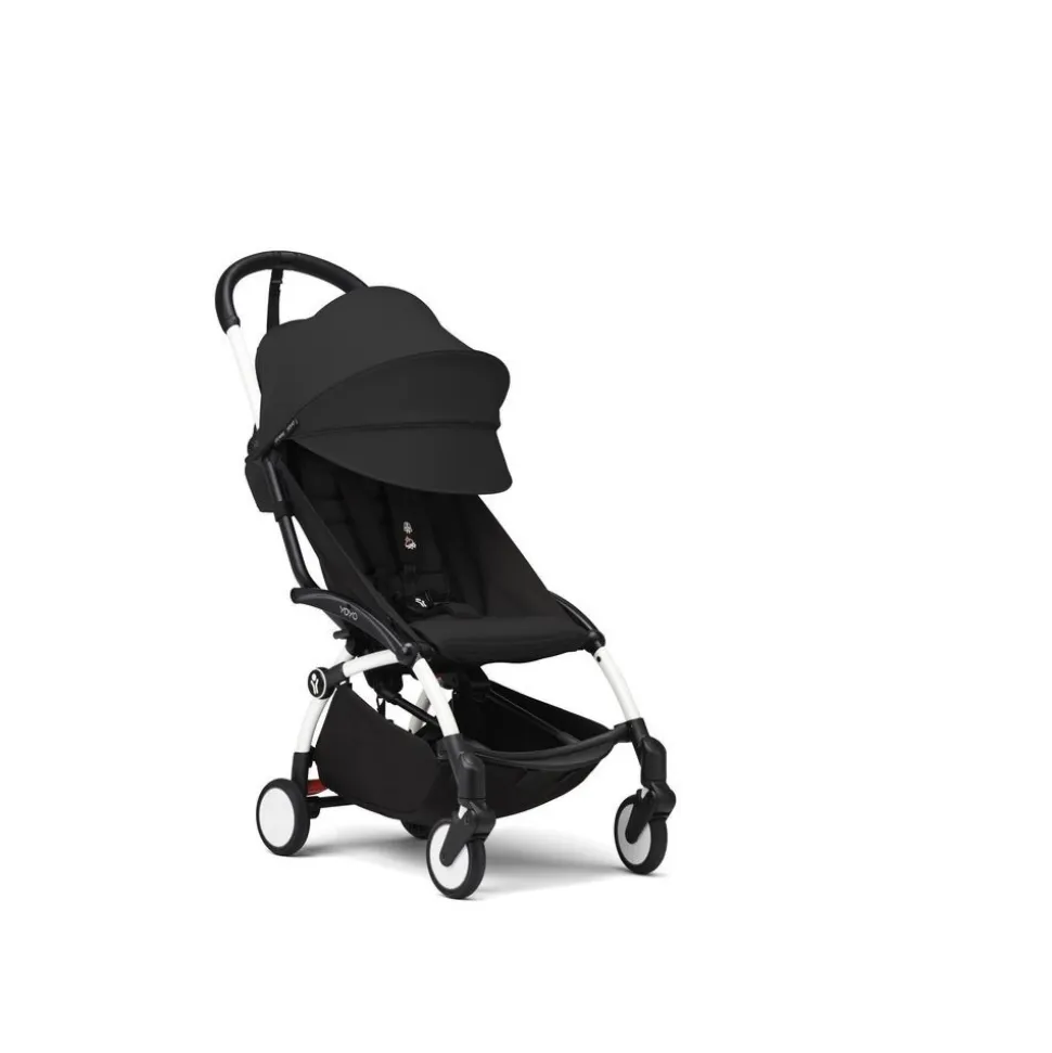 Poussette duo yoyo 3 pack 6+ et siège auto cloud g3 black - chassis blanc - noir