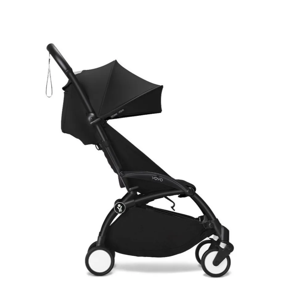 Poussette duo yoyo 3 pack 6+ et siège auto aton b2 black - chassis noir - noir