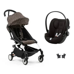 Poussette duo yoyo 3 pack 6+ et siège auto aton b2 black - chassis noir - toffee