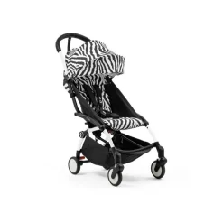 Poussette duo yoyo 3 pack 6+ et siège auto cloud t plus black - chassis blanc - zebra