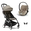 Poussette duo yoyo 3 pack 6+ et siège auto cloud t plus beige - chassis noir - taupe