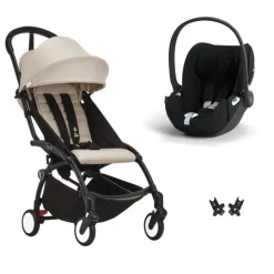Poussette duo yoyo 3 pack 6+ et siège auto cloud t plus black - chassis noir - bonpoint