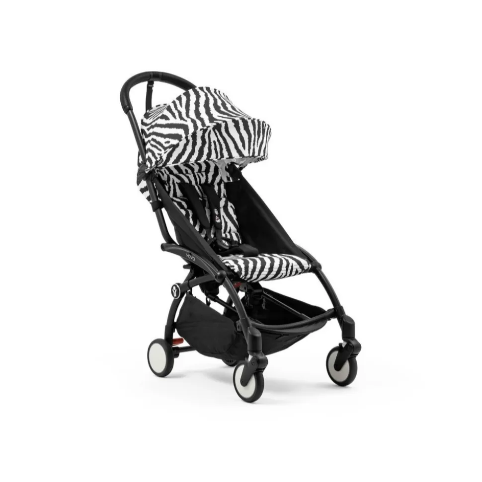 Poussette duo yoyo 3 pack 6+ et siège auto cloud t plus black - chassis noir - zebra