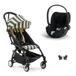 Poussette duo yoyo 3 pack 6+ et siège auto cloud t plus black - chassis noir - monaco