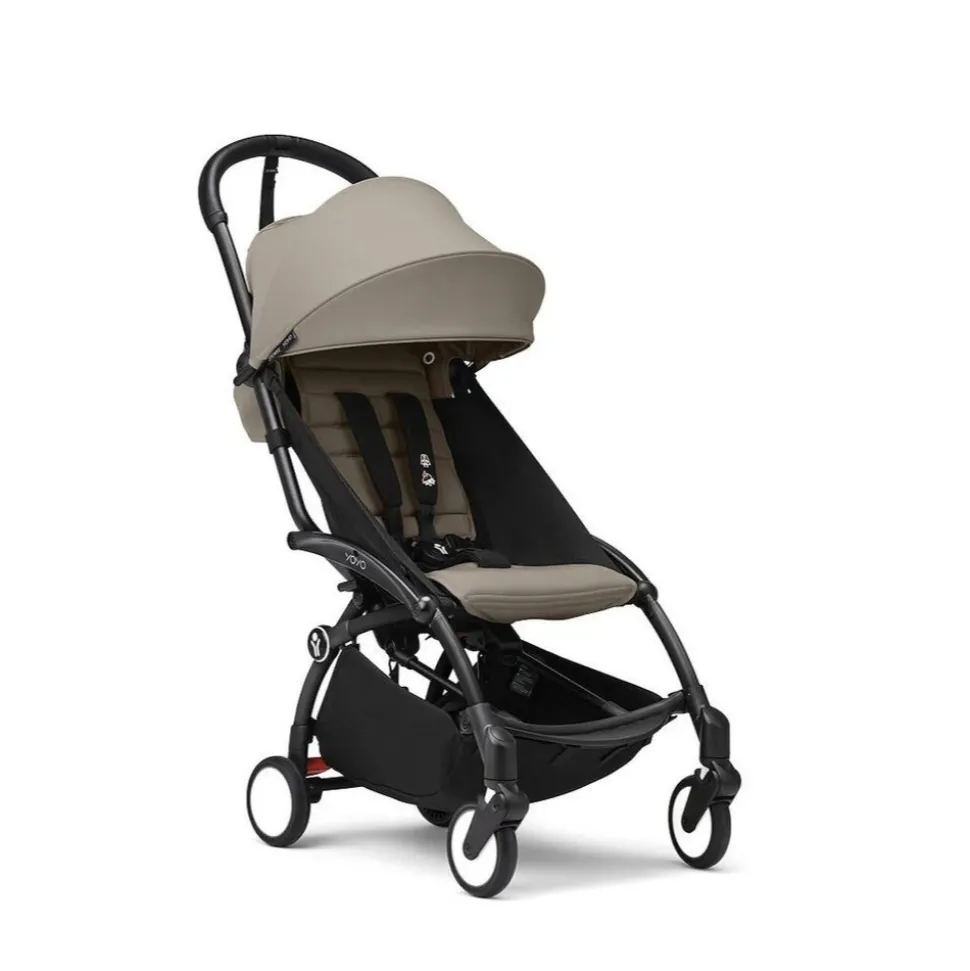 Poussette duo yoyo 3 pack 6+ et siège auto cloud t plus black - chassis noir - taupe