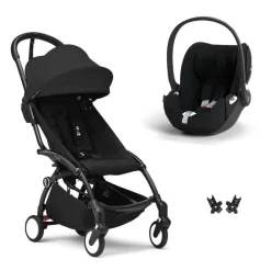 Poussette duo yoyo 3 pack 6+ et siège auto cloud t plus black - chassis noir - noir