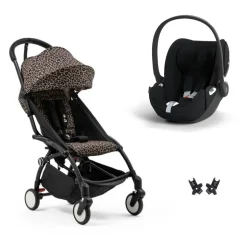 Poussette duo yoyo 3 pack 6+ et siège auto cloud t plus black - chassis noir - leopard