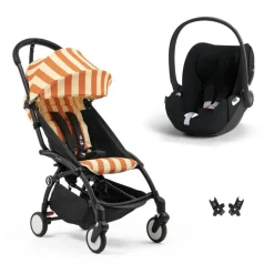 Poussette duo yoyo 3 pack 6+ et siège auto cloud t plus black - chassis noir - capri