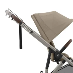 Poussette e-gazelle s almond beige châssis taupe