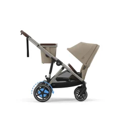 Poussette e-gazelle s almond beige châssis taupe