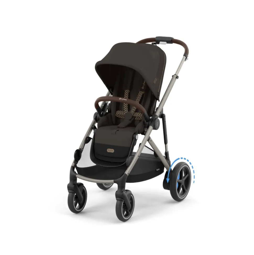 Poussette e-gazelle s chocolate brown châssis taupe