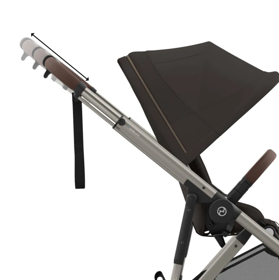 Poussette e-gazelle s chocolate brown châssis taupe