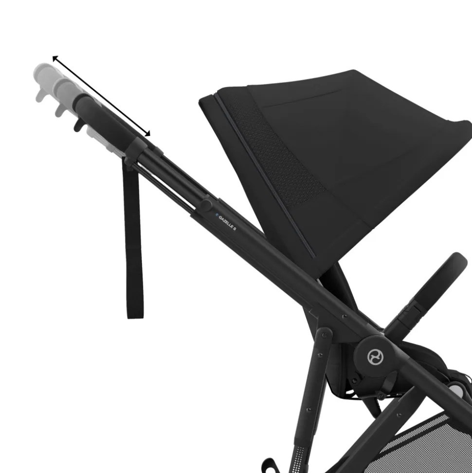 Poussette e-gazelle s moon black châssis noir