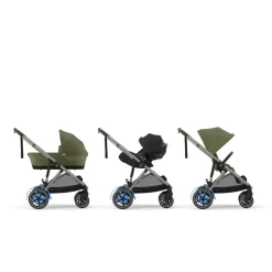 Poussette e-gazelle s moss green châssis taupe