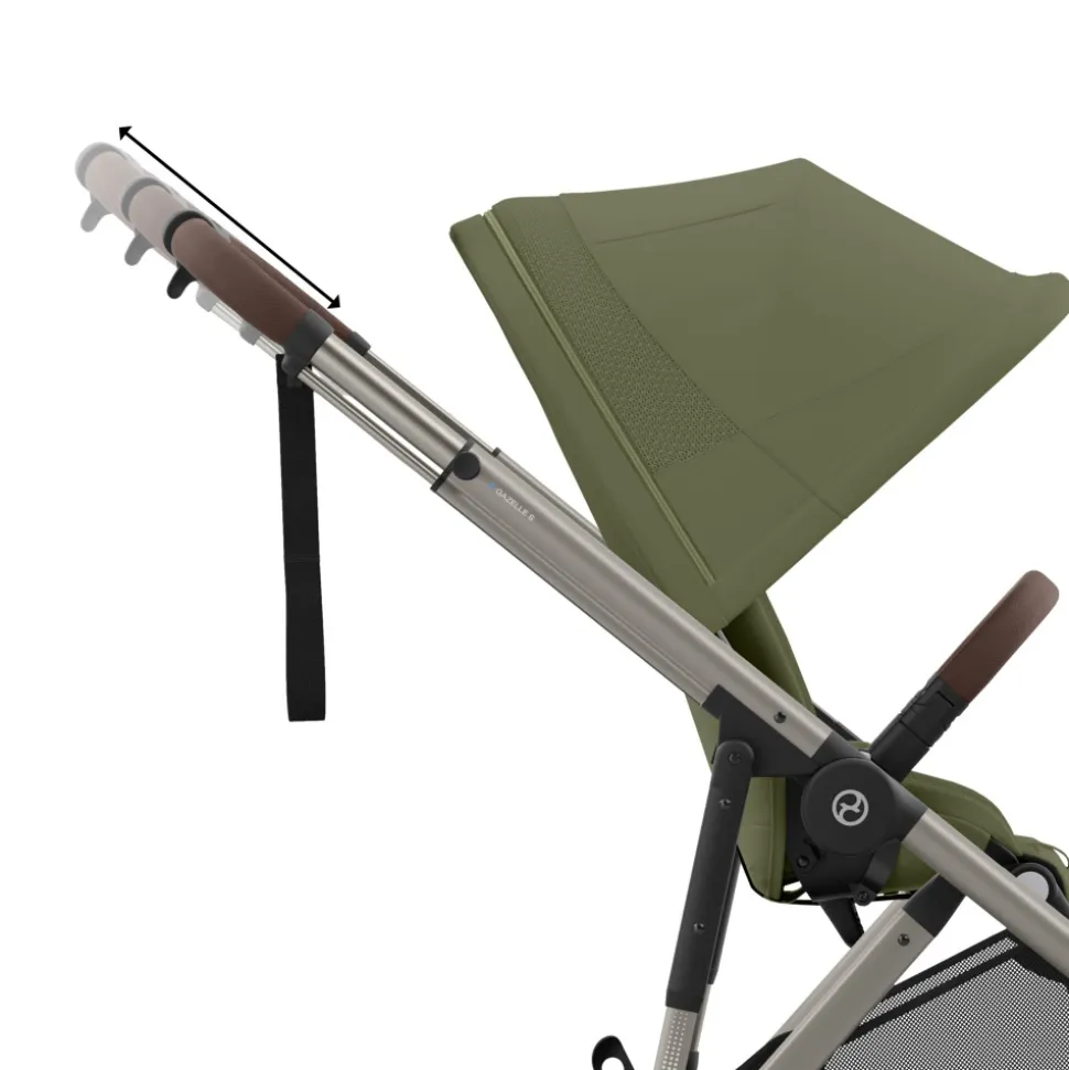 Poussette e-gazelle s moss green châssis taupe