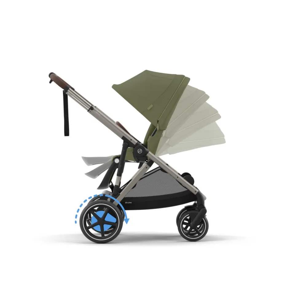Poussette e-gazelle s moss green châssis taupe