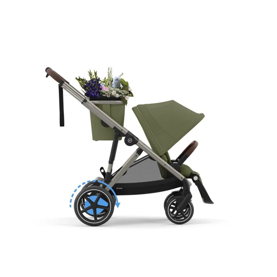 Poussette e-gazelle s moss green châssis taupe