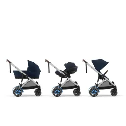 Poussette e-gazelle s ocean blue châssis silver