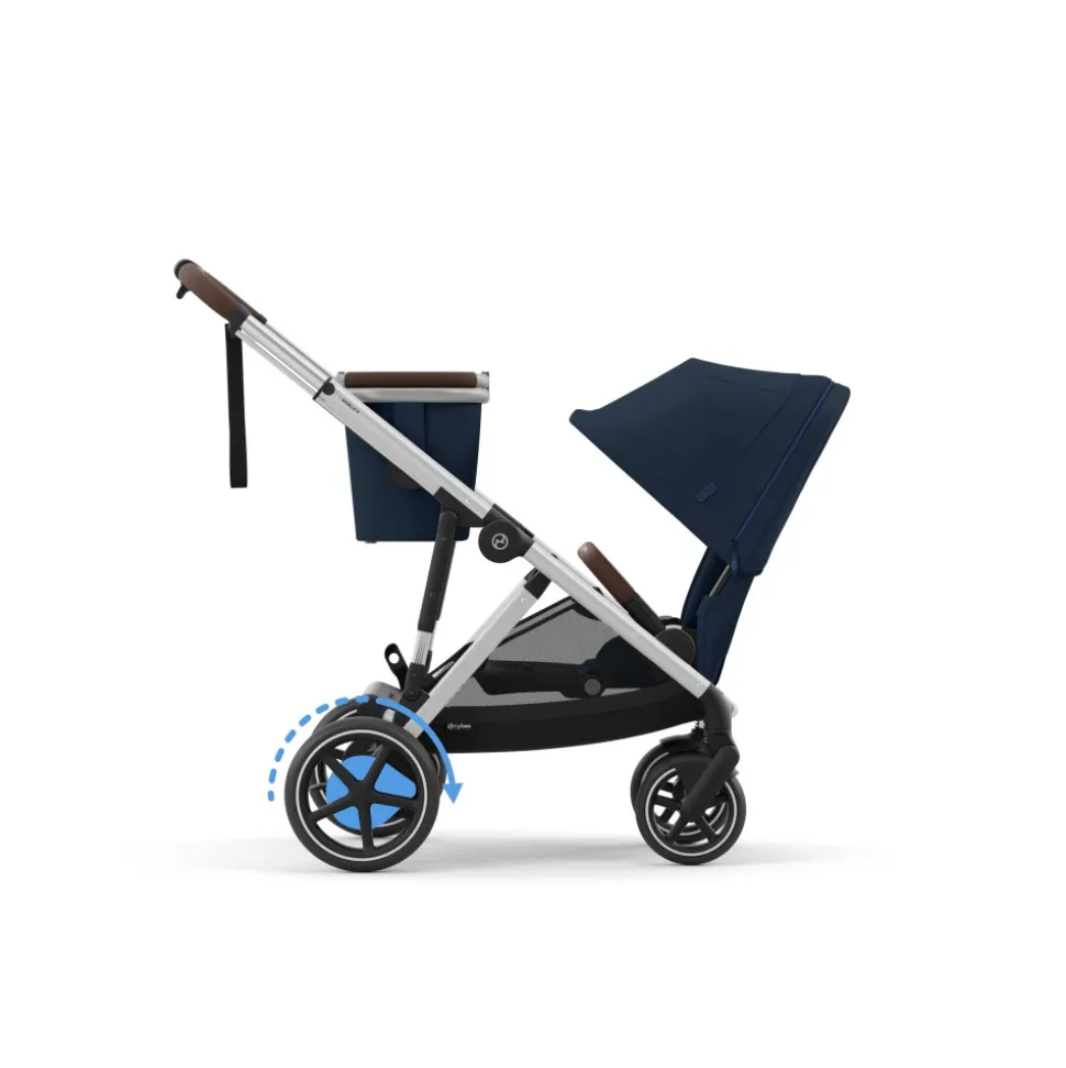 Poussette e-gazelle s ocean blue châssis silver