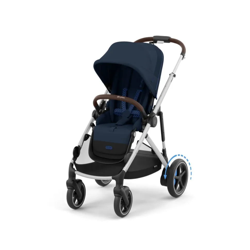 Poussette e-gazelle s ocean blue châssis silver