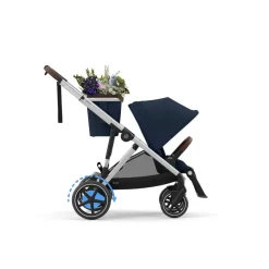 Poussette e-gazelle s ocean blue châssis silver