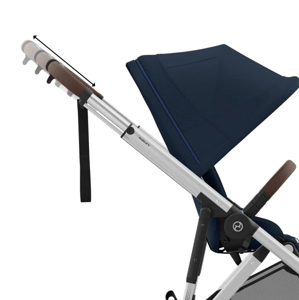 Poussette e-gazelle s ocean blue châssis silver