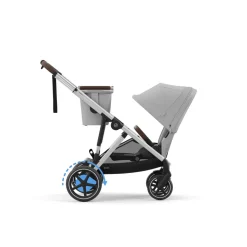 Poussette e-gazelle s stone grey châssis silver