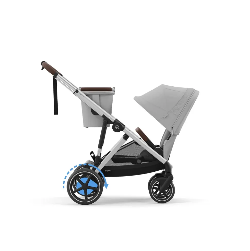 Poussette e-gazelle s stone grey châssis silver