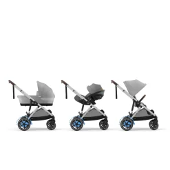 Poussette e-gazelle s stone grey châssis silver