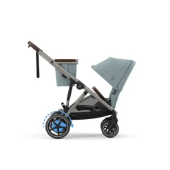 Poussette e-gazelle s stormy blue châssis taupe