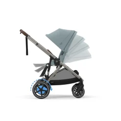 Poussette e-gazelle s stormy blue châssis taupe