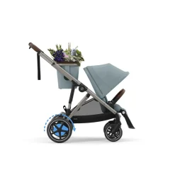 Poussette e-gazelle s stormy blue châssis taupe