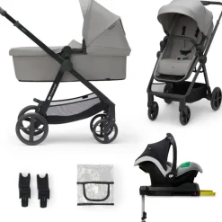 Poussette 4 en 1 newly gris + siège auto mink pro + base