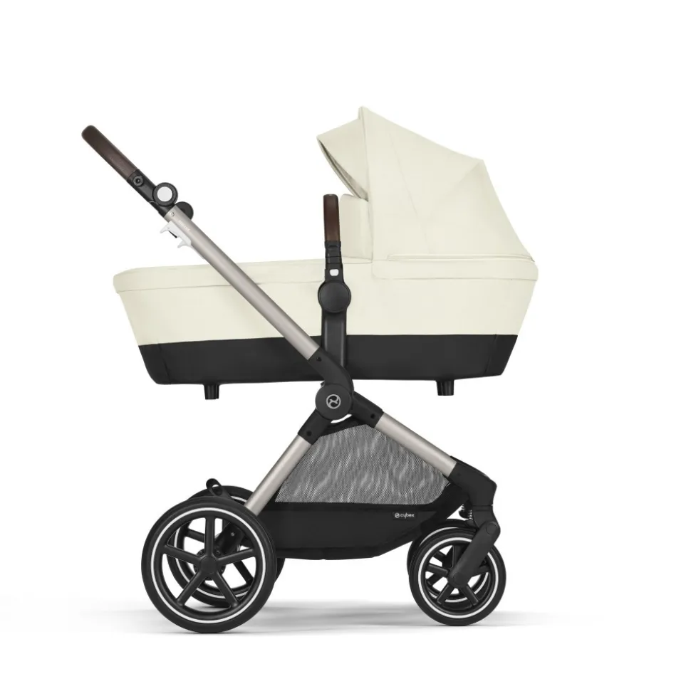 Poussette eos lux 2-en-1 seashell beige châssis taupe