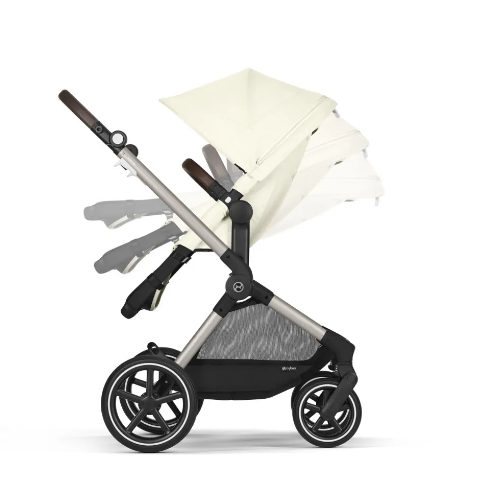 Poussette eos lux 2-en-1 seashell beige châssis taupe