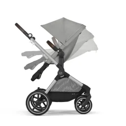 Poussette eos lux 2-en-1 stone grey châssis silver