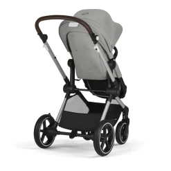 Poussette eos lux 2-en-1 stone grey châssis silver