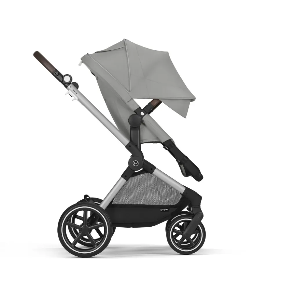 Poussette eos lux 2-en-1 stone grey châssis silver