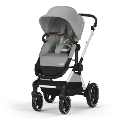Poussette eos lux 2-en-1 stone grey châssis silver