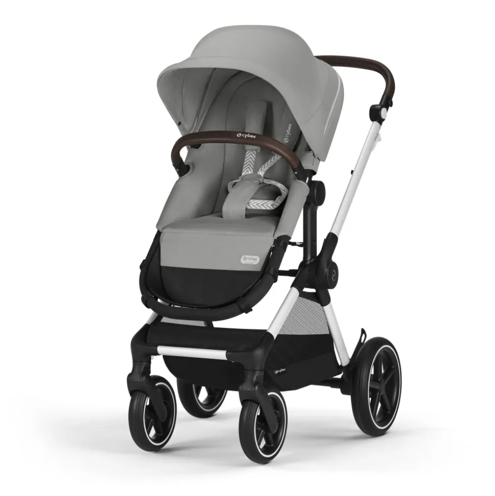 Poussette eos lux 2-en-1 stone grey châssis silver